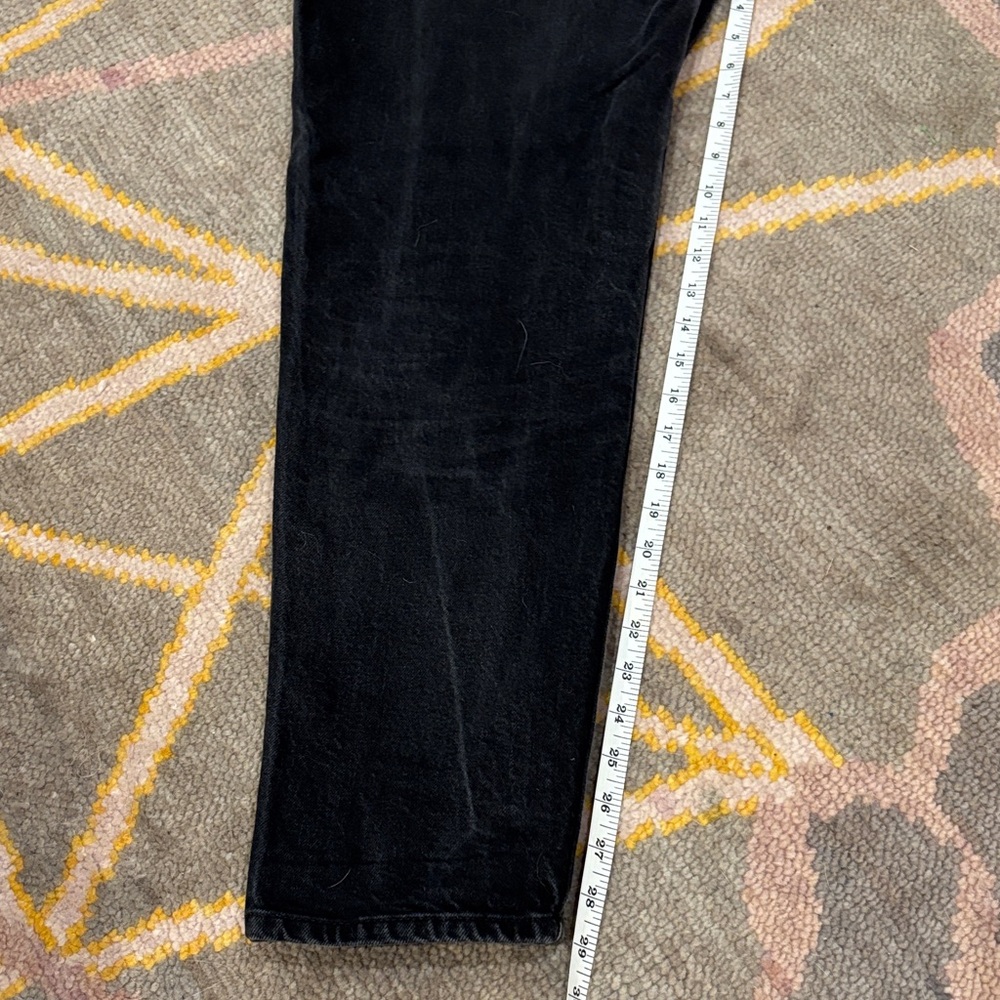 Sezane Black Straight Leg Button Fly Women's Jeans - Picture 5 of 9